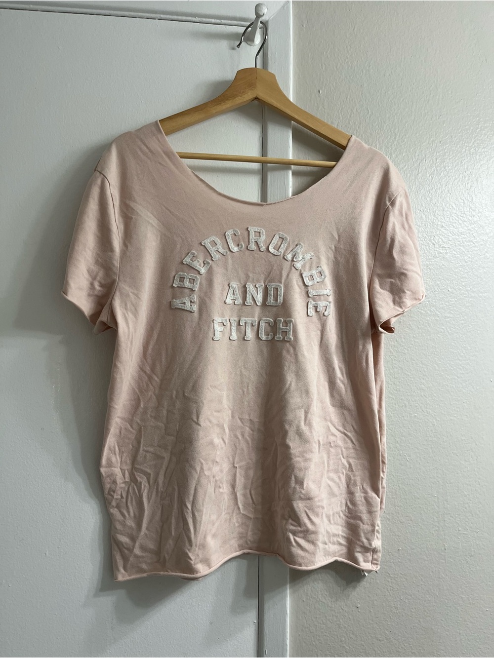 Abercrombie & Fitch Pale Pink Short Sleeve Logo Tee